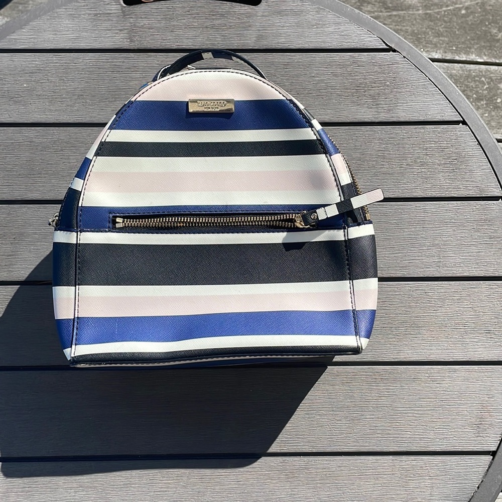Kate Spade Striped small backpack purse.
